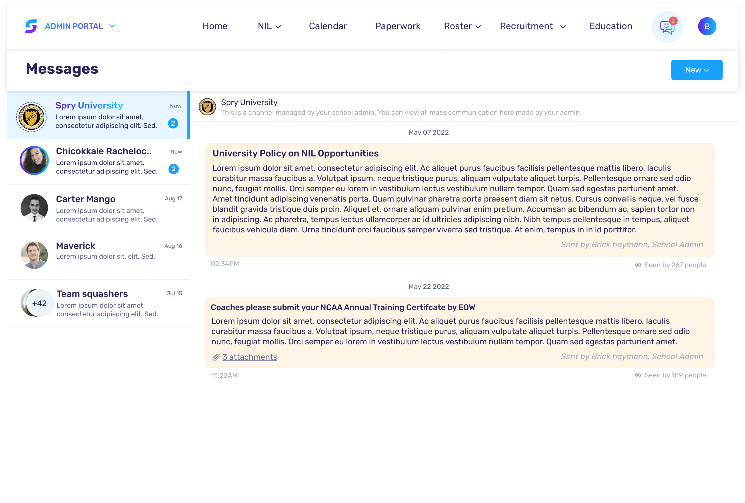 Spry Dynamic Messaging Messaging Built for Athletics