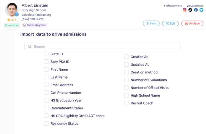 Paperwork Student-Athlete Interface