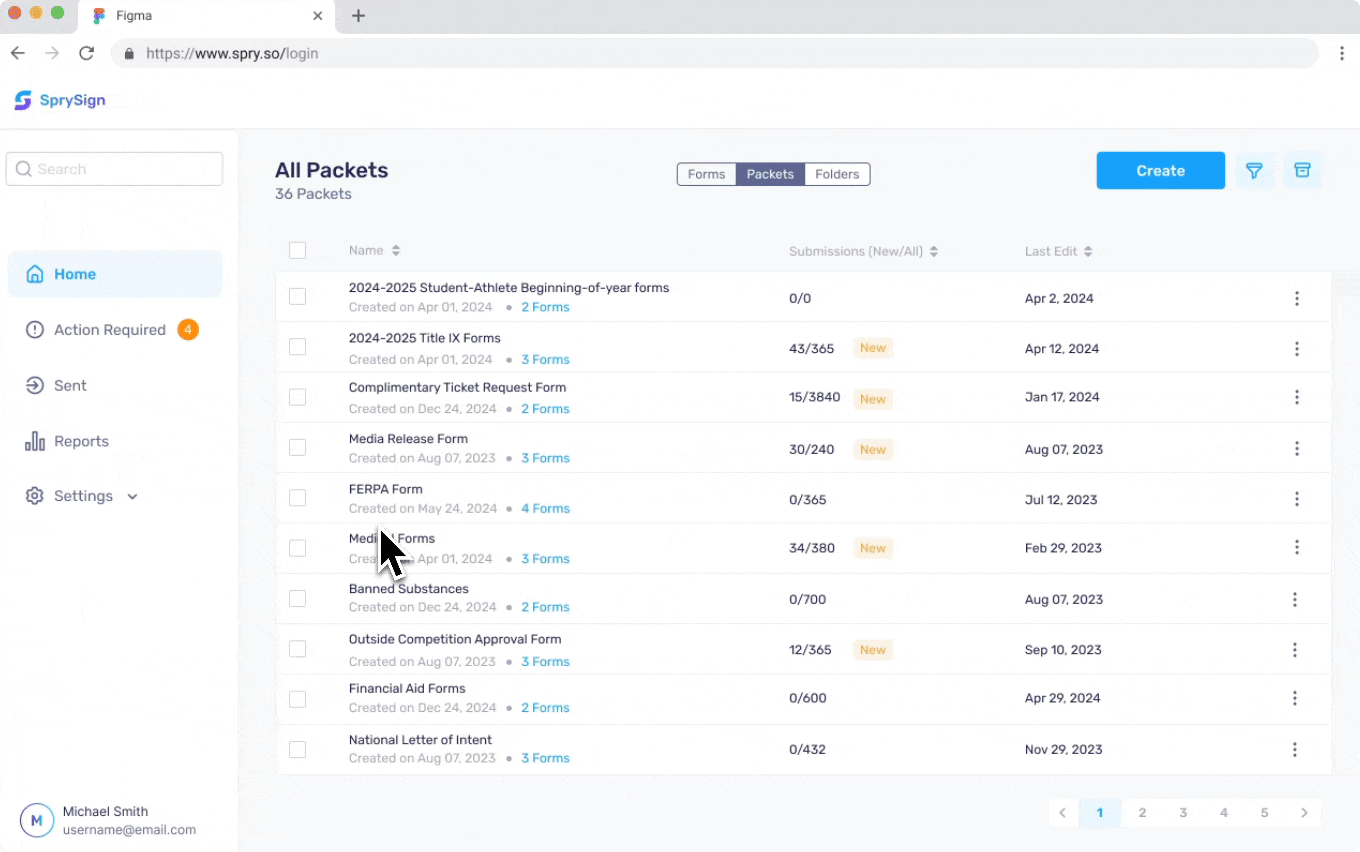 Paperwork Student-Athlete Interface