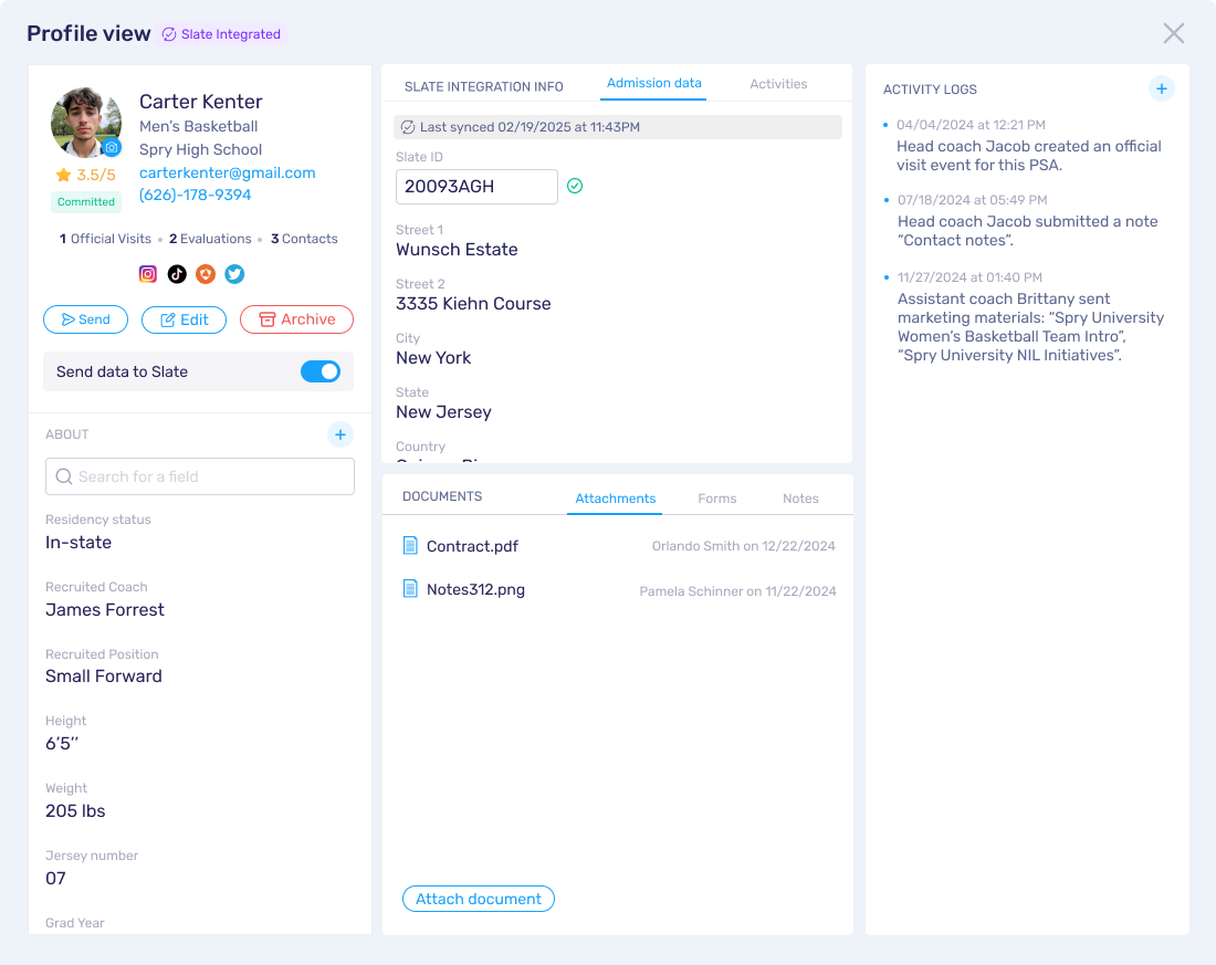 New PSA profile slate integrated data