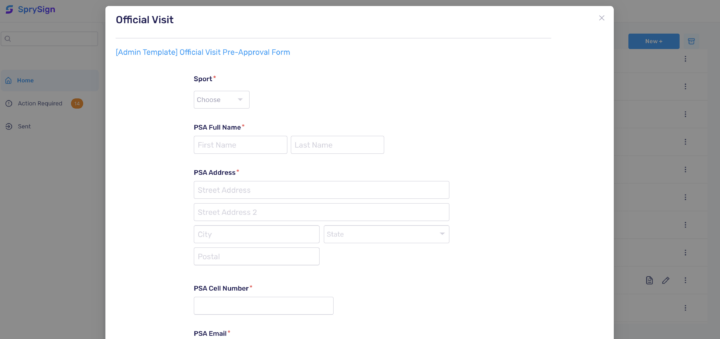 SprySign Official Visit Form