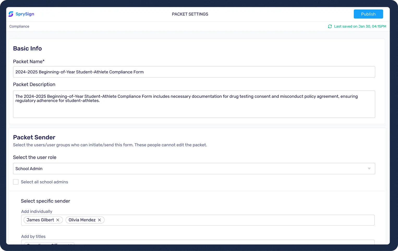 Spry paperwork dashboard